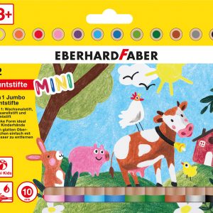 Eberhard Faber EF-518912 Kleurpotlood 3in1 12 Stuks Extra Dikke Kern 10mm