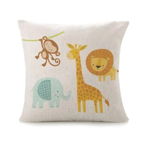 Linnen Kussenhoesje 'Afrikaanse Dieren'