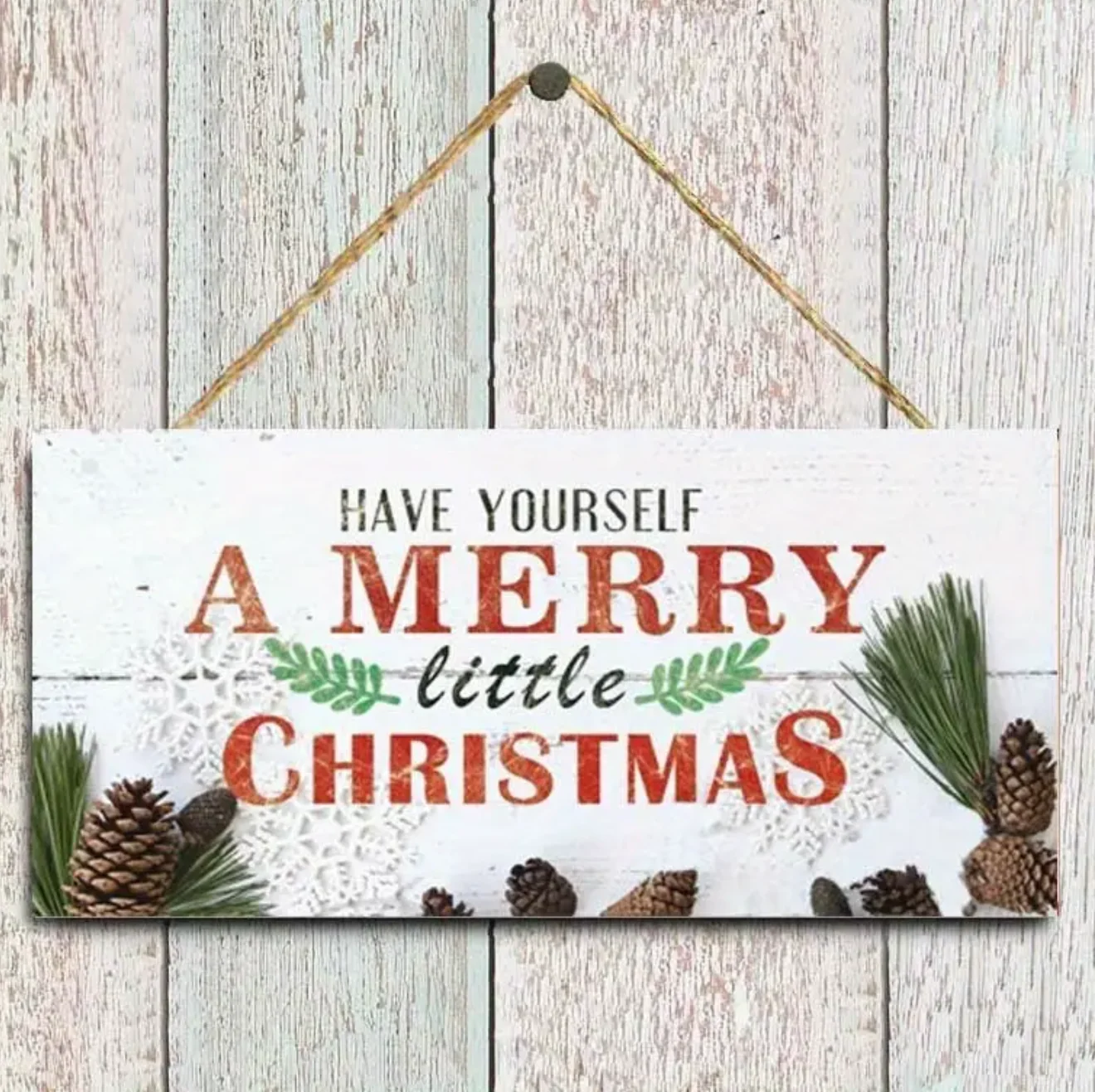 Houten Bordje 'Have Yourself a Merry Little Christmas'