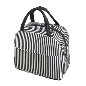 Lunchbag Zwart / Wit Gestreept