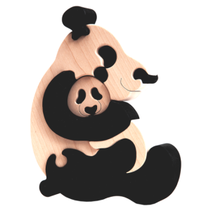 Houten puzzel – Pandafamilie