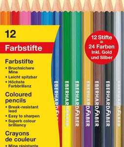 Eberhard Faber EF-514811 Kleurpotlood 2-zijdig Gekleurd Etui 12 Stuks 24 Kleuren