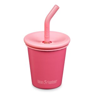 RVS Kinderbeker met rietje – 296 ml – Roze