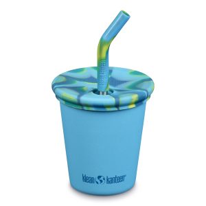 RVS Kinderbeker met rietje – 296 ml – Licht blauw