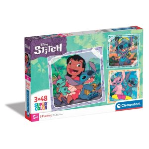 Clementoni Supercolor Puzzel Stitch 3×48 Stukjes