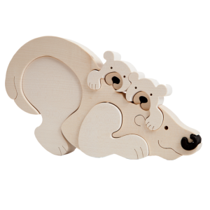Houten puzzel – IJsbeerfamilie