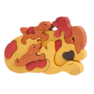 Houten puzzel – Hondenfamilie