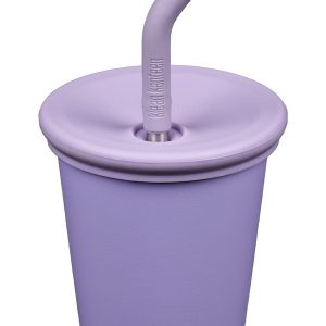 RVS Kinderbeker met rietje – 296 ml – Paars