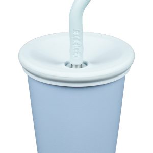 RVS Kinderbeker met rietje – 296 ml – Licht blauw