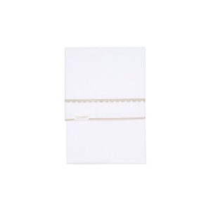 Babybed lakentje beige geborduurd