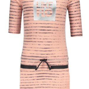 Like Flo fluor coral stripe dress F802-5820-267 116/164