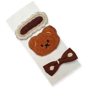 Set Bruine Haarclips 3 stuks