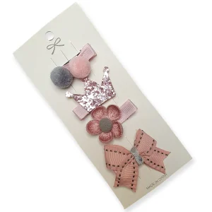 Set Roze Haarclips 4 stuks