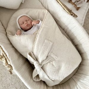 Boho baby wikkeldeken linnen naturel