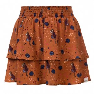 Looxs meisjes rok caramel met print
